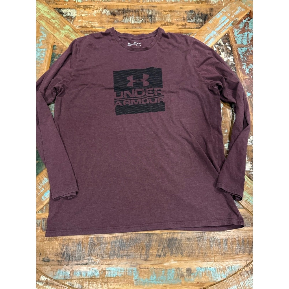 Men's Under Armour Heat Gear Marion Long Sleeve Shirt Graphic Tee Size XXL Loose